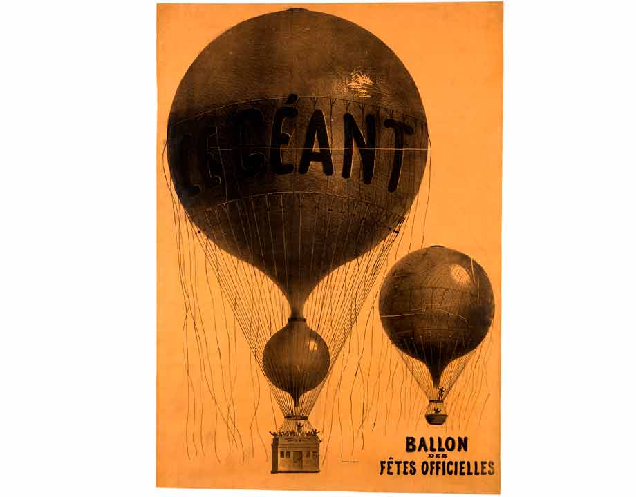 Présentation du ballon LE POISSON VOLANT au Palais de l'Industrie, 8ème  arrondissement, Paris, en 1859.