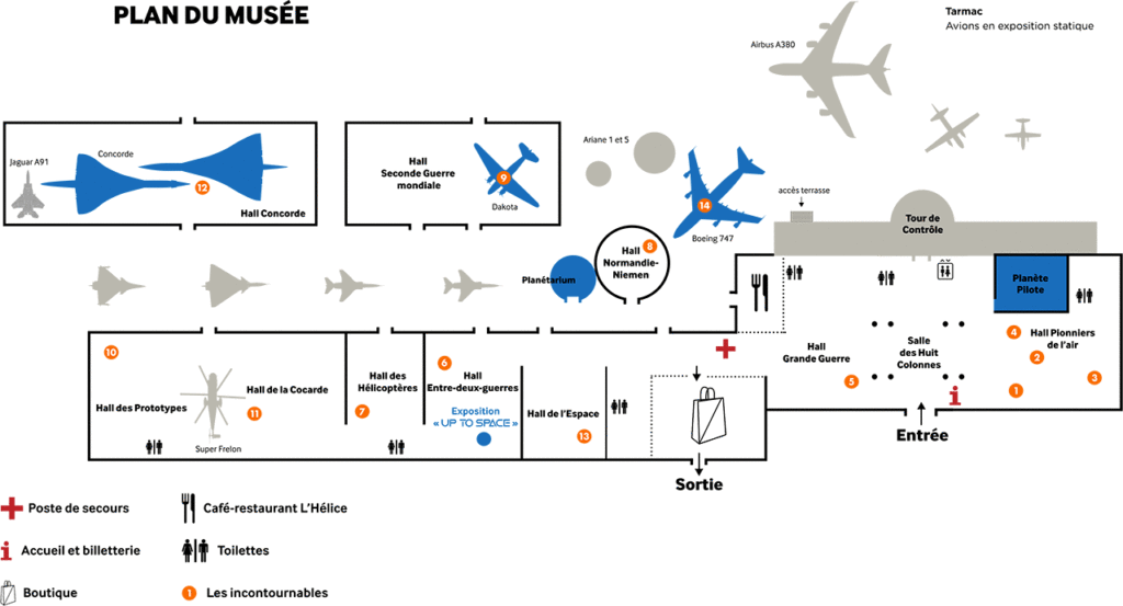 plan-du-musee-les-incontournables - Musée de l'Air et de l'Espace